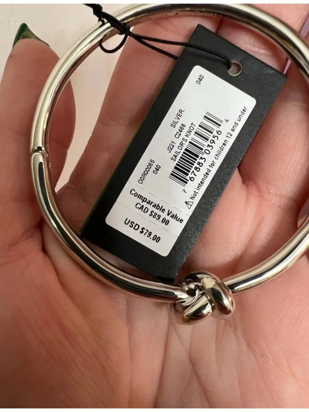 Kate Spade Sailor’s Knot Hinge Silver Bracelet - Picture 5 of 6